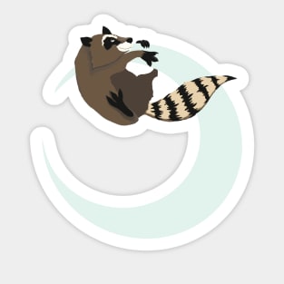 Raccoon Moon Sticker